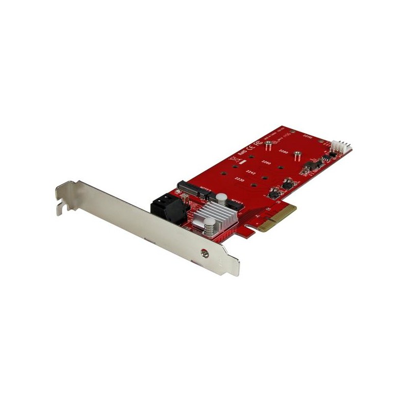 StarTech.com 2x M.2 NGFF SSD RAID Controller Card plus 2x SATA III Ports - PCIe