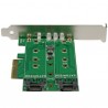 StarTech.com 3-Port M.2 SSD (NGFF) Adapter Card - 1 x PCIe (NVMe) M.2, 2 x SATA III M.2 - PCIe 3.0 | StarTech.com Interface Card