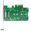 StarTech.com 3-Port M.2 SSD (NGFF) Adapter Card - 1 x PCIe (NVMe) M.2, 2 x SATA III M.2 - PCIe 3.0