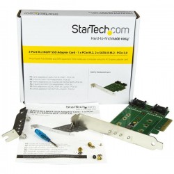 StarTech.com 3-Port M.2 SSD (NGFF) Adapter Card - 1 x PCIe (NVMe) M.2, 2 x SATA III M.2 - PCIe 3.0 | StarTech.com Interface Card