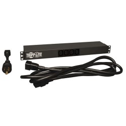 Tripp Lite 1.6-3.8kW Single-Phase Basic PDU, 100-240V 20A (2 C19, 12 C13), C20 & L6-20P Adapter, 12ft Cord, 1U Rack-Mount | Trip
