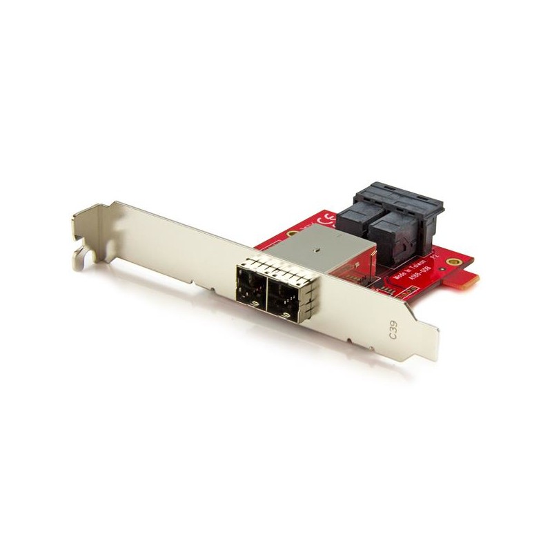 StarTech.com Mini-SAS Adapter - Dual SFF-8643 to SFF-8644 - with Full and Low-Profile Brackets - 12Gbps