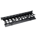 Tripp Lite SmartRack 1U High Capacity Horizontal Cable Manager - Finger duct with dual-hinge cover