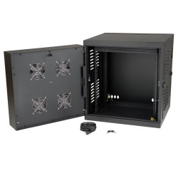 Tripp Lite 12U SmartRack NEMA 12 Wall-Mount Rack Enclosure Cabinet for Harsh Environments, Switch-Depth, Hinged Back | Tripp Lit