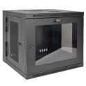 Tripp Lite SmartRack 10U Low-Profile Switch-Depth Wall-Mount Rack Enclosure Cabinet with Clear Acrylic Window, Hinged Back
