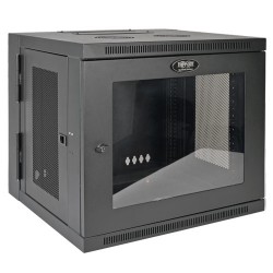 Tripp Lite SmartRack 10U Low-Profile Switch-Depth Wall-Mount Rack Enclosure Cabinet with Clear Acrylic Window, Hinged Back | Tri