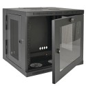 Tripp Lite SmartRack 10U Low-Profile Switch-Depth Wall-Mount Rack Enclosure Cabinet with Clear Acrylic Window, Hinged Back