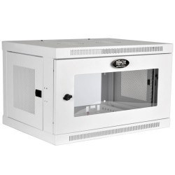 Tripp Lite SmartRack 6U Low-Profile Switch-Depth Wall-Mount Rack Enclosure Cabinet with Clear Acrylic Window, White | Tripp Lite