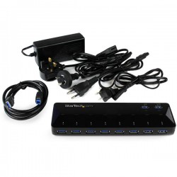 StarTech.com 10-Port USB 3.0 Hub with Charge and Sync Ports - 2 x 1.5A Ports | StarTech.com Interface Hubs