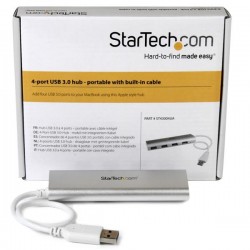 StarTech.com 4-Port Portable USB 3.0 Hub with Built-in Cable | StarTech.com Interface Hubs