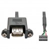 Tripp Lite USB 2.0 Hi-Speed Panel Mount Cable, 5-Pin Motherboard IDC to USB Type-A (F/F), 0.91 m (3-ft.) | Tripp Lite Cable Inte