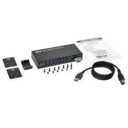 Tripp Lite 7-Port Rugged Industrial USB 3.0 SuperSpeed Hub with 15KV ESD Immunity and Metal Case, Mountable | Tripp Lite Interfa