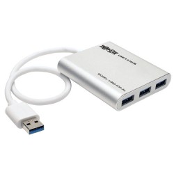 Tripp Lite 4-Port Portable USB 3.0 SuperSpeed Mini Hub, Aluminum | Tripp Lite Interface Hubs