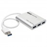 Tripp Lite 4-Port Portable USB 3.0 SuperSpeed Mini Hub, Aluminum | Tripp Lite Interface Hubs