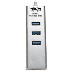 Tripp Lite Portable USB 3.1 Gen 1 Gigabit Ethernet Adapter with 3-Port Hub, USB Type-C (USB-C) Cable, Aluminum | Tripp Lite Inte