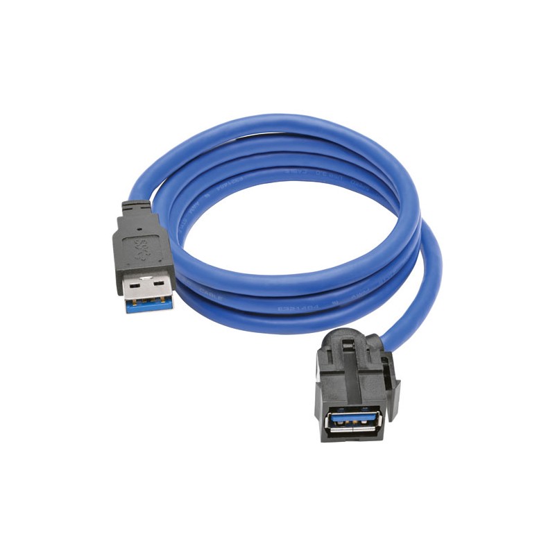 Tripp Lite USB 3.0 SuperSpeed Keystone Jack Type-A Extension Cable (M/F), 0.91 m (3-ft.)