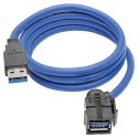 Tripp Lite USB 3.0 SuperSpeed Keystone Jack Type-A Extension Cable (M/F), 0.91 m (3-ft.)