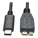 Tripp Lite USB 3.1 Gen 1 (5 Gbps) Cable, USB Type-C (USB-C) to USB 3.0 Micro-B M/M, 3.05 m