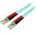 StarTech.com Aqua OM4 Duplex Multimode Fiber Optic Cable - 100 Gb - 50/125 - LSZH - LC/LC - 1 m