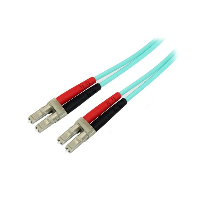 StarTech.com Aqua OM4 Duplex Multimode Fiber Optic Cable - 100 Gb - 50/125 - LSZH - LC/LC - 1 m