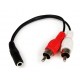 StarTech.com 6in Stereo Audio Cable - 3.5mm Female to 2x RCA Male