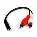 StarTech.com 6in Stereo Audio Cable - 3.5mm Female to 2x RCA Male