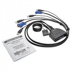Tripp Lite 2-Port USB/VGA Cable KVM Switch with Cables and USB Peripheral Sharing | Tripp Lite KVM Solutions