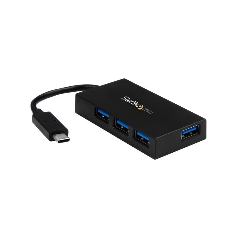 StarTech.com 4-Port USB-C Hub - USB-C to 4x USB-A - USB 3.0 Hub - Includes Power Adapter