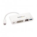 StarTech.com USB-C Multiport Adapter for Laptops - Power Delivery - DVI - GbE - USB 3.0