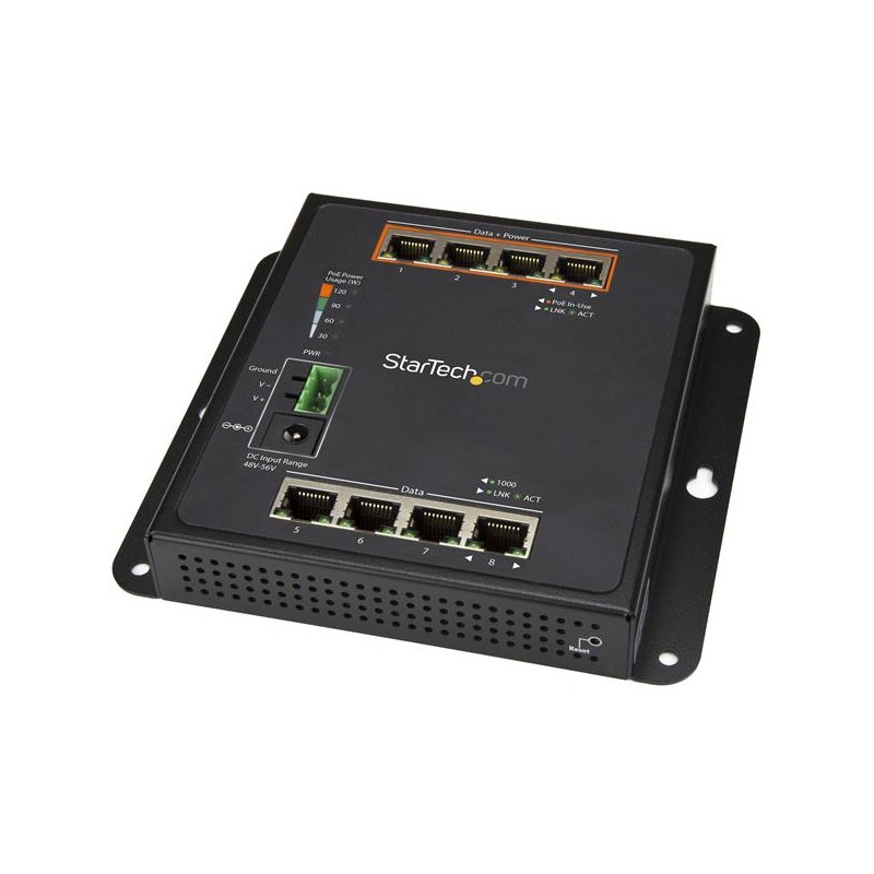 StarTech.com 8-Port (4 PoE+) Gigabit Ethernet Switch - Managed - Wall Mount with Front Access