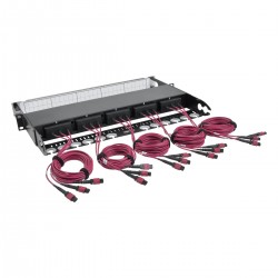 Tripp Lite 50/125 Breakout Fiber Patch Panel, 40 GB to 10 GB, 15 MTP QSFP to 60 LC Duplex OM4 Multimode Ports, 1U | Tripp Lite P