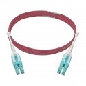 Tripp Lite 2M 10 Gb Duplex Multimode 50/125 OM4 LSZH Fiber Patch Cable (LC/LC), Push/Pull Tabs, Magenta