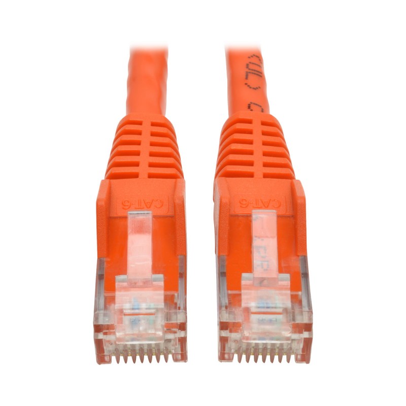 Tripp Lite Cat6 Gigabit Snagless Molded UTP Patch Cable (RJ45 M/M), Orange, 1 ft.