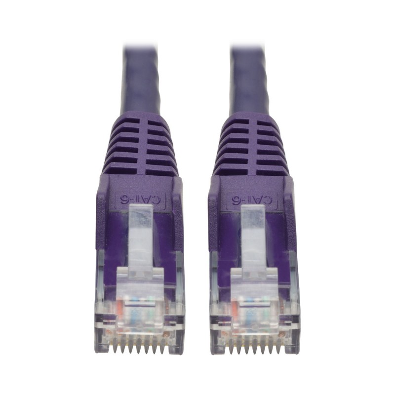 Tripp Lite Cat6 Gigabit Snagless Molded UTP Patch Cable (RJ45 M/M), Purple, 2 ft.