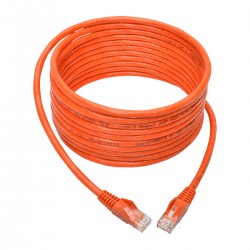 Tripp Lite Cat6 Gigabit Snagless Molded UTP Patch Cable (RJ45 M/M), Orange, 15 ft. | Tripp Lite Network Cables