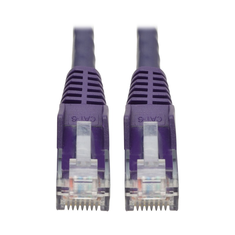 Tripp Lite Cat6 Gigabit Snagless Molded UTP Patch Cable (RJ45 M/M), Purple, 1 ft.