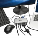 Tripp Lite USB C Docking Station w/DVI, HDMI, VGA, DP, MDP, USB A, Gigabit Ethernet, Mem Card, 3.5 mm & USB-C PD Charging, 3840 