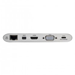 Tripp Lite USB C Docking Station w/DVI, HDMI, VGA, DP, MDP, USB A, Gigabit Ethernet, Mem Card, 3.5 mm & USB-C PD Charging, 3840 