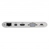 Tripp Lite USB C Docking Station w/DVI, HDMI, VGA, DP, MDP, USB A, Gigabit Ethernet, Mem Card, 3.5 mm & USB-C PD Charging, 3840 