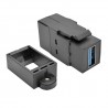 Tripp Lite USB 3.0 All-in-One Keystone/Panel Mount Coupler (F/F), Black | Tripp Lite Wire Connectors