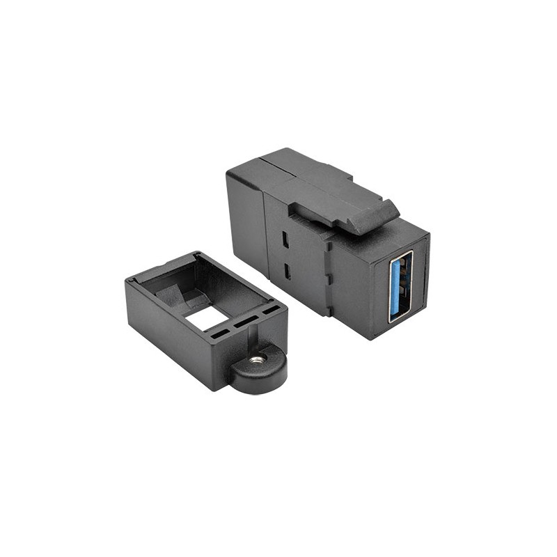 Tripp Lite USB 3.0 All-in-One Keystone/Panel Mount Coupler (F/F), Black