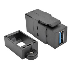 Tripp Lite USB 3.0 All-in-One Keystone/Panel Mount Coupler (F/F), Black | Tripp Lite Wire Connectors