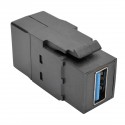 Tripp Lite USB 3.0 All-in-One Keystone/Panel Mount Coupler (F/F), Black