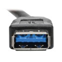 Tripp Lite USB 3.0 All-in-One Keystone/Panel Mount Coupler Cable (F/F), Angled Connector, Black, 0.31 m (1-ft.)