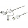 StarTech.com USB Multi-Charger Cable - Lightning, USB-C, Micro-B - Braided - 1 m (3 ft.) | StarTech.com USB Cables