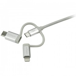 StarTech.com USB Multi-Charger Cable - Lightning, USB-C, Micro-B - Braided - 1 m (3 ft.) | StarTech.com USB Cables