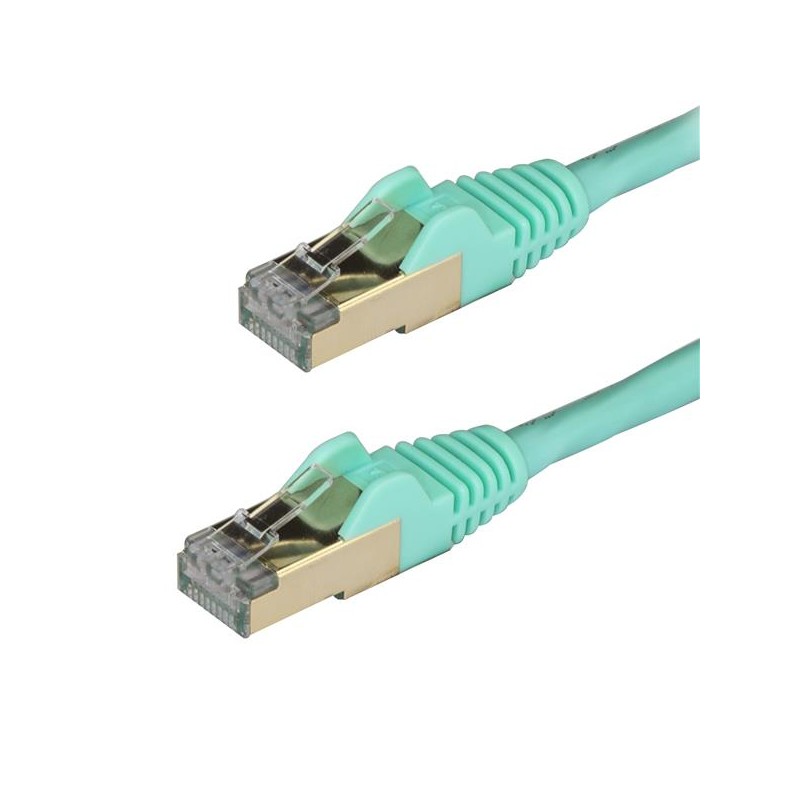 StarTech.com Cat6a Ethernet Cable - Shielded (STP) - 0.5 m, Aqua