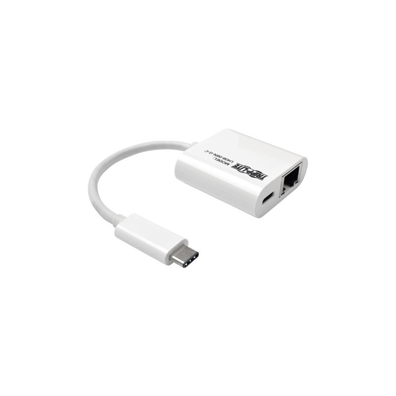 Tripp Lite USB 3.1 Gen 1 USB-C to Gigabit Ethernet NIC Network Adapter with USB-C (USB Type-C) Charging Port, 10/100/1000 Mbps, 