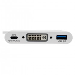 Tripp Lite USB Type-C (USB-C) to DVI External Video Adapter with USB-A Hub and USB-C PD Charging Ports, 1920 x 1080 (1080p) | Tr