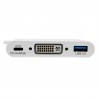Tripp Lite USB Type-C (USB-C) to DVI External Video Adapter with USB-A Hub and USB-C PD Charging Ports, 1920 x 1080 (1080p) | Tr
